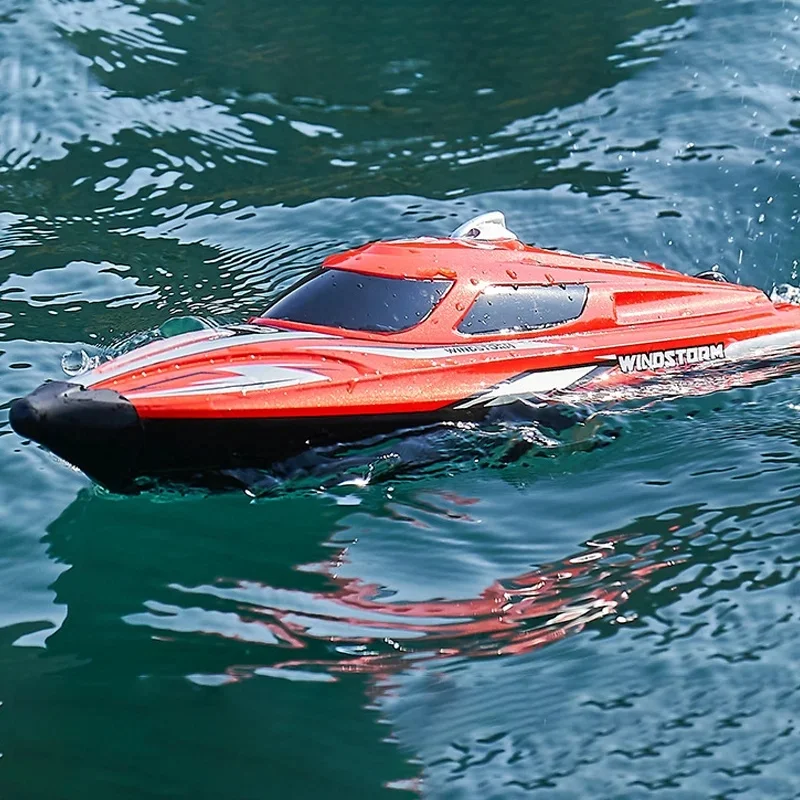 Hj823 Rc قارب 2.4 جرام 25 km/ساعة عالية السرعة التحكم عن بعد سباق السفينة الكهربائية المياه قارب سريع بطارية منخفضة إنذار Rc قارب لعبة هدية #6