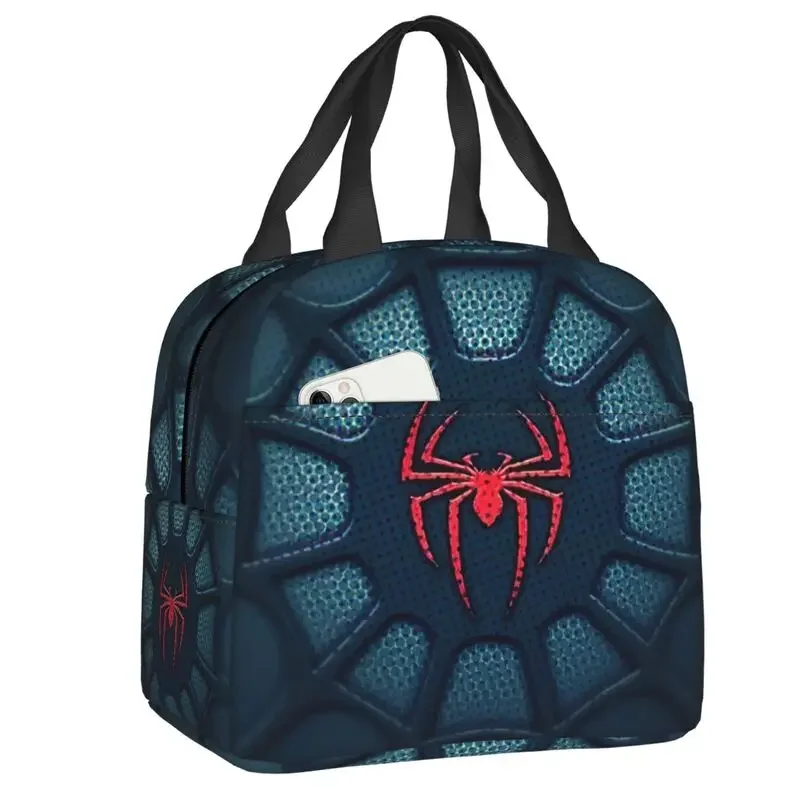 Spider Web Thermal Insulated Lunch Bags Women Resuable Lunch Tote for Kids School Children Multifunction Food Bento Box