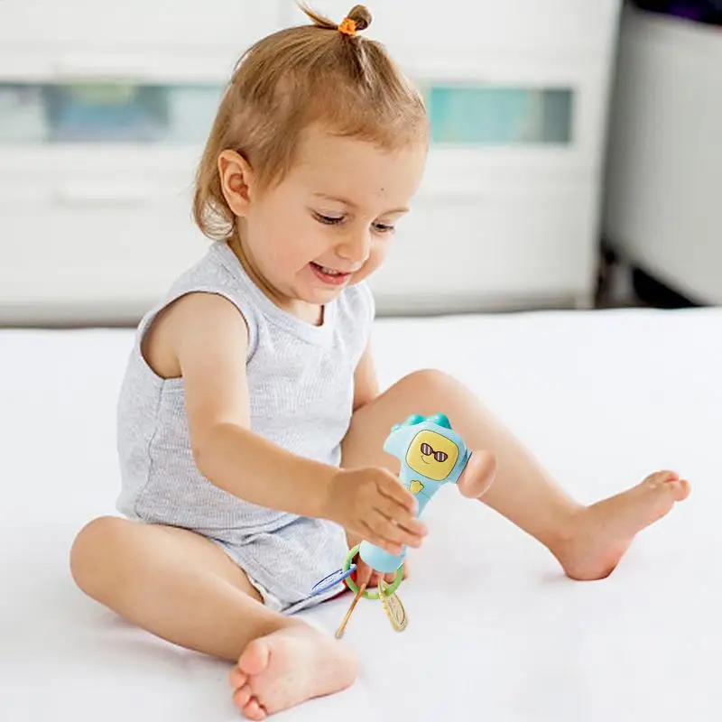 Toddler Rattle And Teething Toys Hammer-Shaped Teething Rattle Toy Rattle Musical Light Up Toys Musical Shake Toys For Home