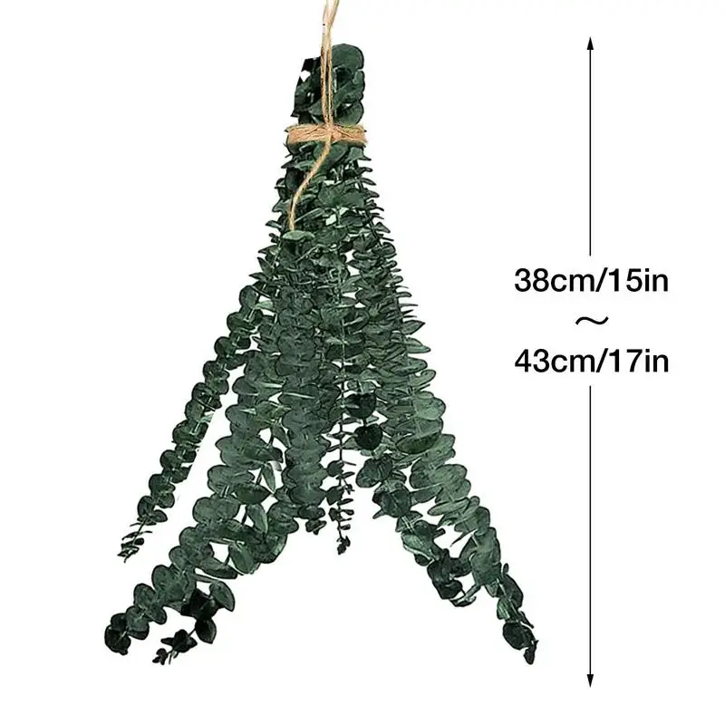 NEW Shower Eucalyptus Hanging Eucalyptus Tree Branch Round Leaves Artificial Money Leaf Retro Eucalyptus Plant Decoration