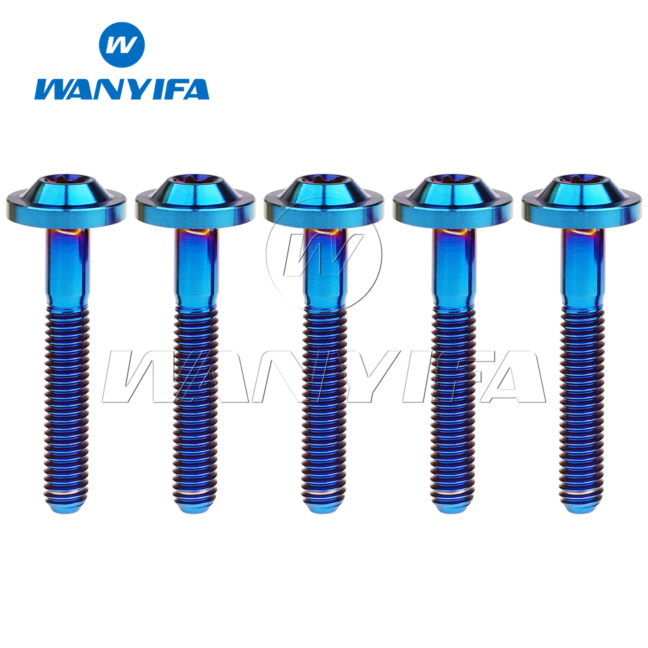 Wanyifa 5/12 pcs TC4 titanium alloy bolts M4x10/15/20/25/30mm butterfly T20 Torx screws for motorcycle modifications