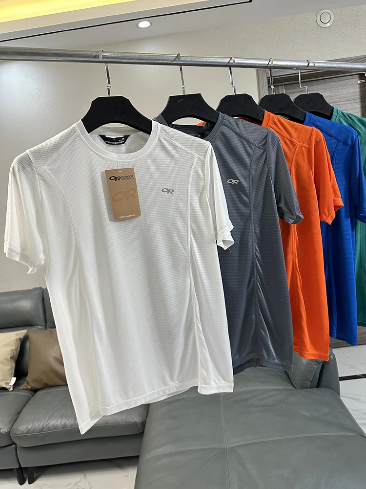 Lightweight Breathable Quick Dry Running Fitness Outdoor Sports round Neck Short Sleeve T Shirt for Men North America 