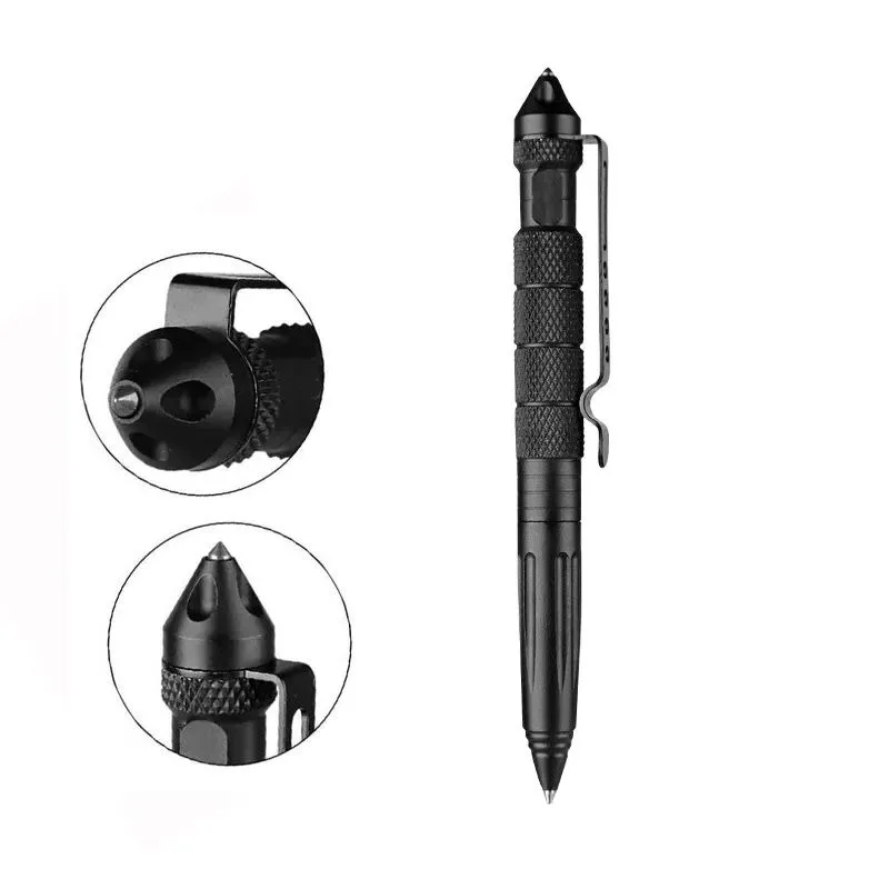 Multifunctional Metal Tactical Pen Glass Breaker  Anti Skid Emergency Self Defense Supplies Security Tactical Pen