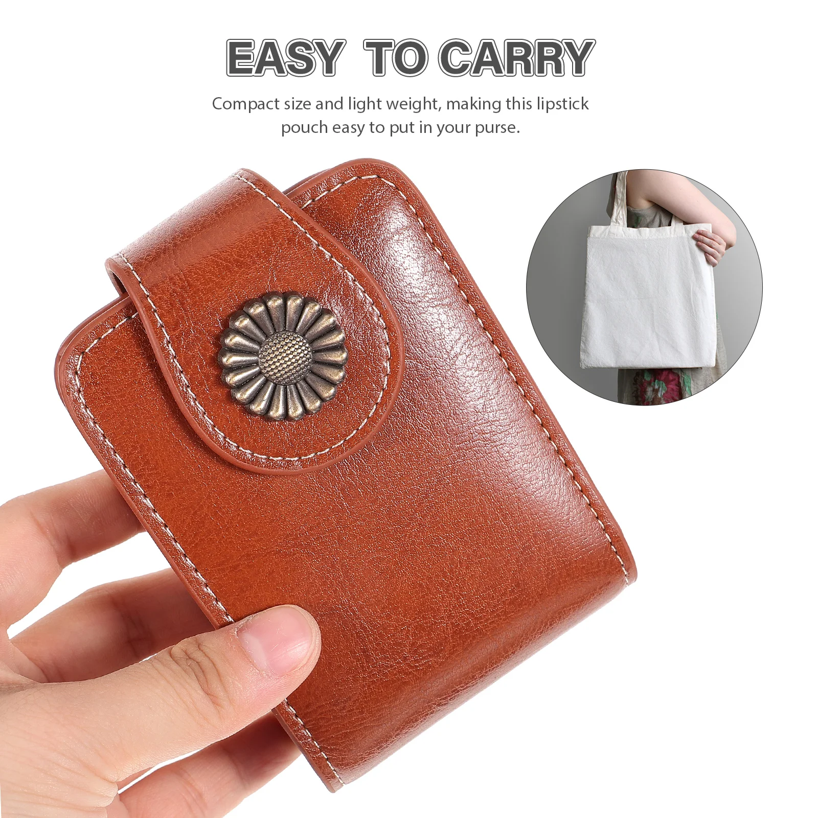 

Mini Lipstick Makeup Bag Compact Small Size Purse Essentials Holder Case Organizer Pouch Mirror Red Travel Cosmetics