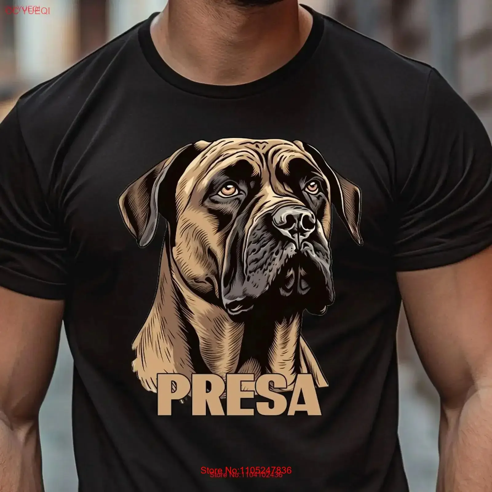 Camiseta Presa Canario para Dueño, Amante y Papá de Perros, Estilo Vintage Lavado, Gráfico Unisex, Ligeramente Casual, Transpirable, Elegante y Suave