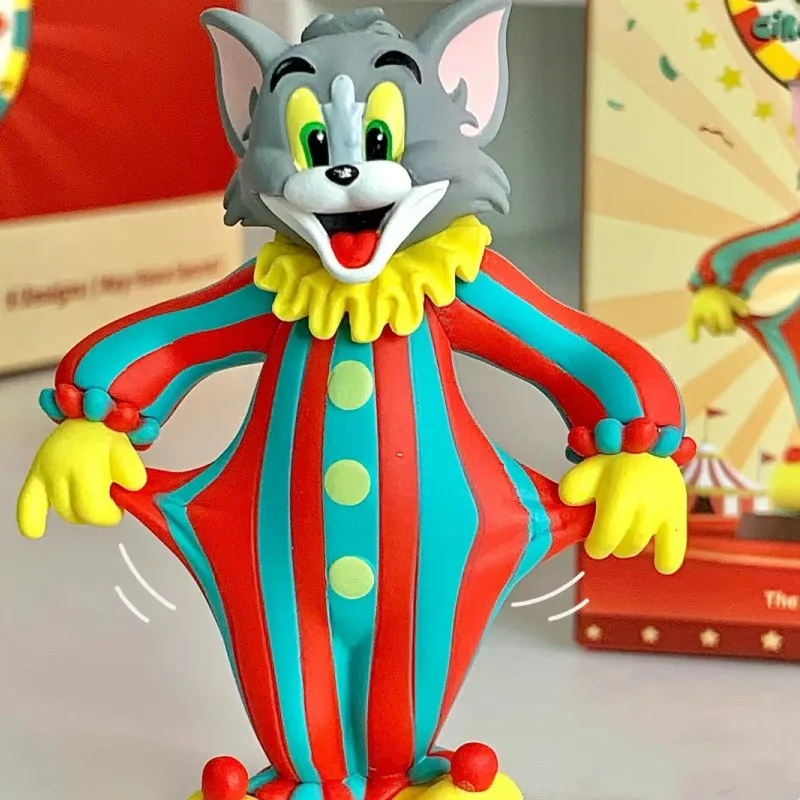 Miniso serie de circo Tom y Jerry, adornos de decoración de escritorio, modelo de colección de Anime, dibujos animados de vacaciones, regalo de cumpleaños, juguete lindo