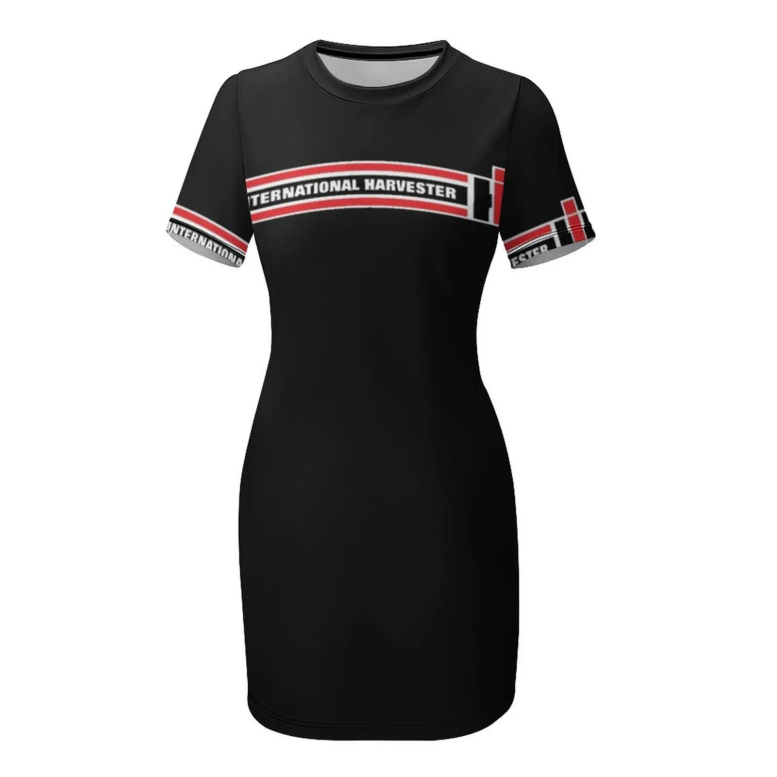 Camiseta clásica con logotipo de rayas de HARVESTER INTERNATIONAL, vestido de manga corta, conjuntos elegantes para mujer, vestido de verano, vestido diario