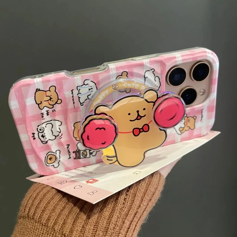 마그세이프 무선 충전 케이스 홀더용 한국 귀여운 만화 회전 강아지 그립톡 스탠드 아이폰 17용