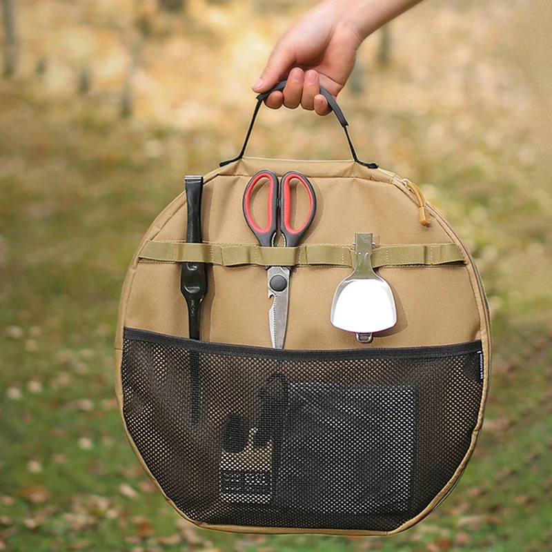 

GM-Portable Grill Pan Storage Bag Camping Cast Iron Pot Carry Bag Picnic Cookware Pouch Frying Pan Bakeware Bags