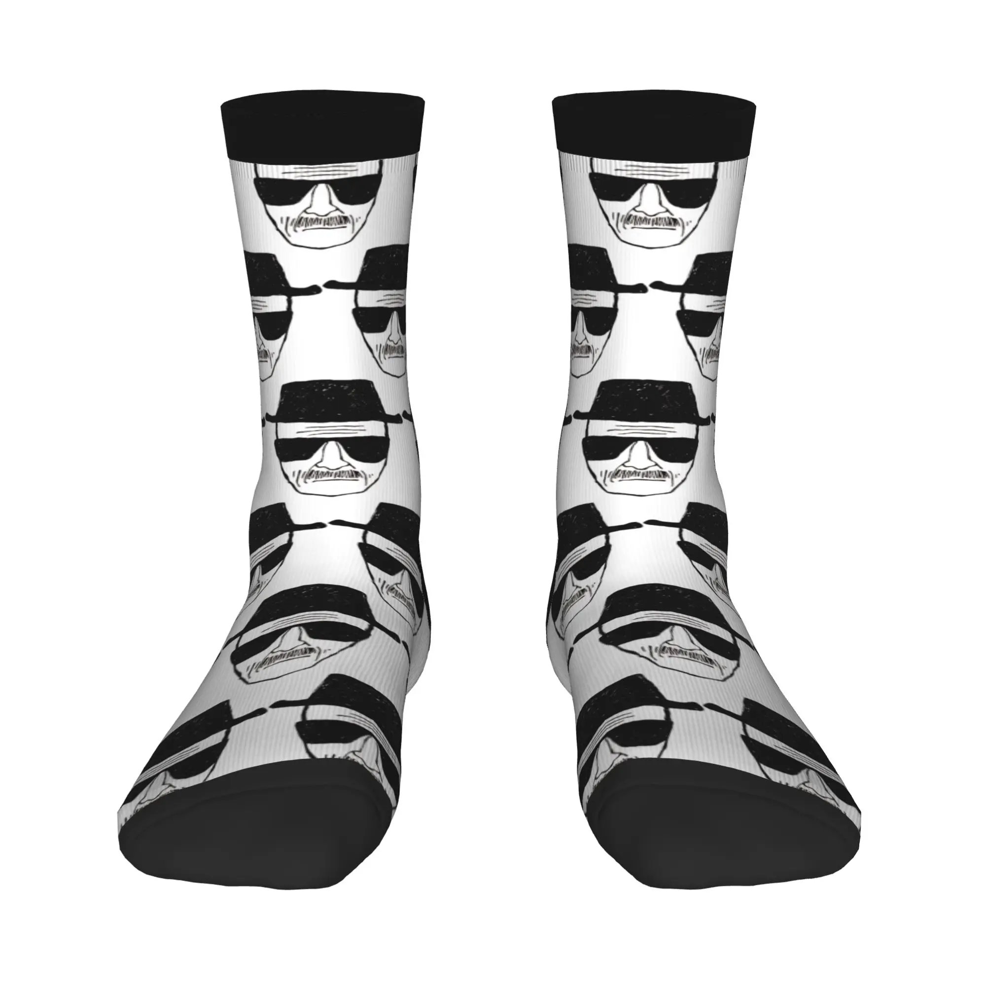 Breaking Bad Walter White Heisenberg face Socks Novelty Stockings Men's Medium Soft Climbing Socks Autumn Graphic Non-Slip Socks