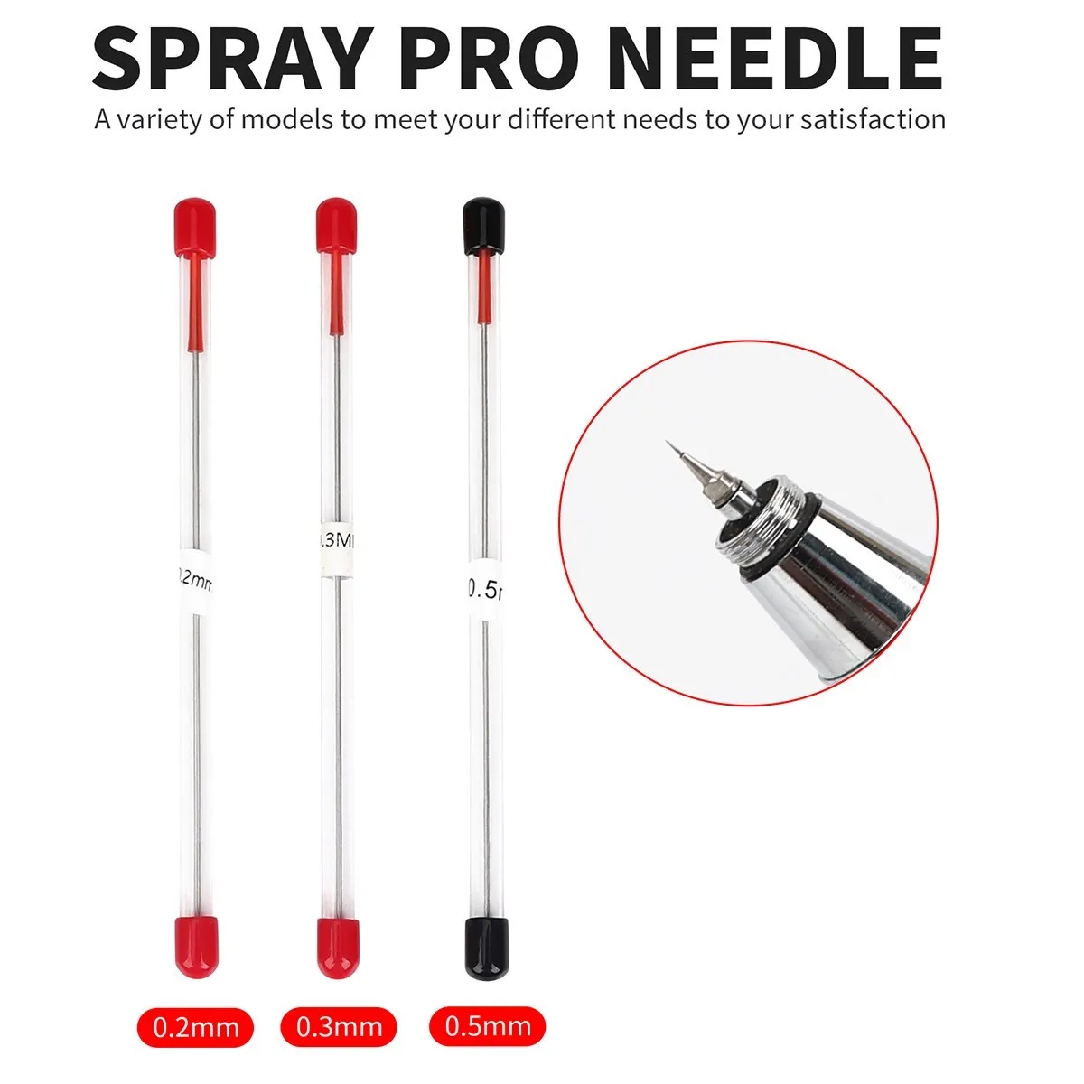 3pcs set 0.2/0.3/0.5mm Airbrush Nozzle Needle Airbrushes Spray Gun  for Airbrushes Spray Gun Model Spraying Paint Maintenance