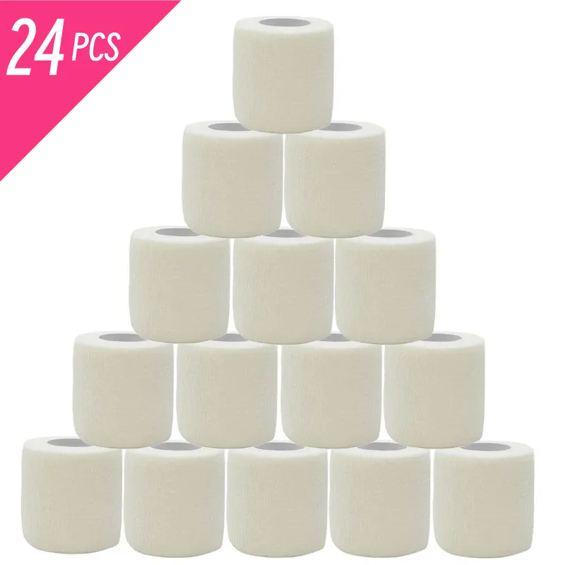 White Tattoo Self Adhesive Bandages Cohesive Elasticity Breathable Waterproof Bandages Sports Tape Wrist Ankle First Aid