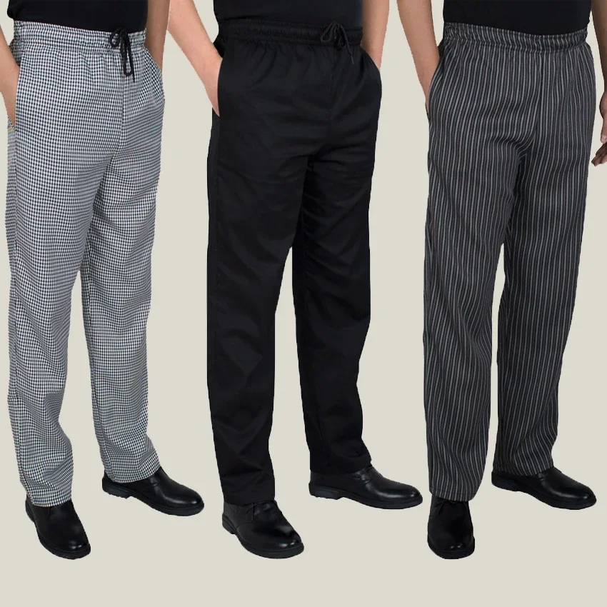 Servizio di ristorazione autunnale e invernale spedizione gratuita pantaloni da cuoco autunnali pantaloni da lavoro pantaloni da cuoco a righe a quadri pantaloni da cuoco unisex