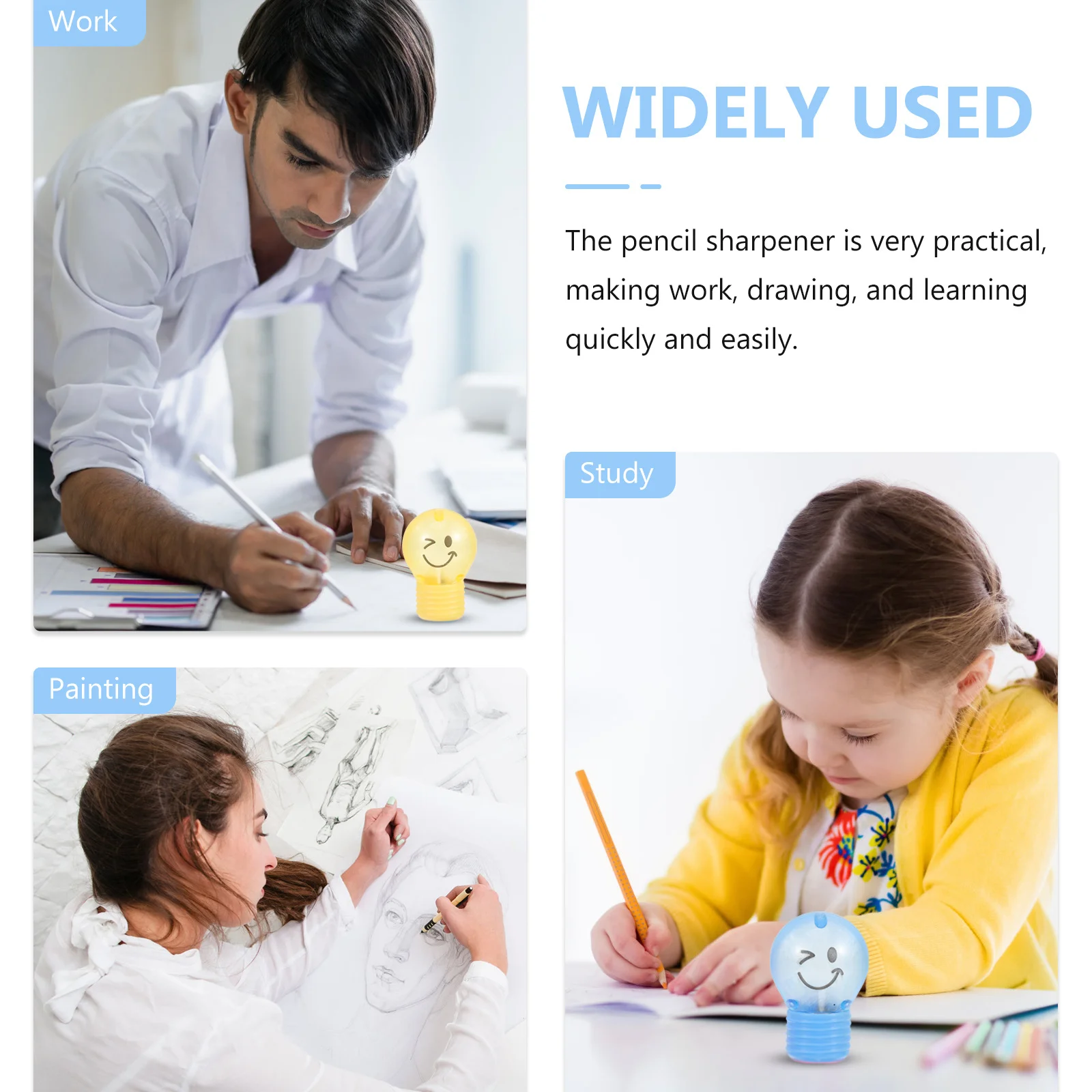 10pcs Bulb Shape Pencil Sharpeners Mini Cartoon Manual Sharpener For Kids School Stationery Gift Portable Sharpening Tool Cute