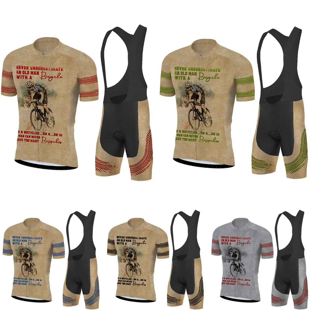New Cycling Jersey Set Men Short Sleeves Bib Shorts Gel Breathable Pad Breathable Quick Dry Bike Clothing Kit Triathlon