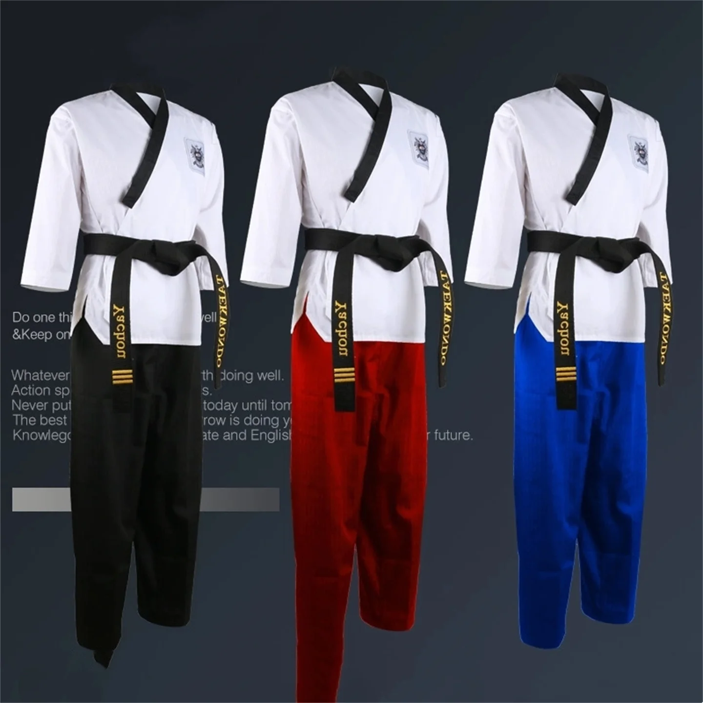 

Embroidery Dobok Taekwondo Uniform For Adult And Kids TKD Gymnasium Training Suit Men Women karate Competition Shirt & Pants Set