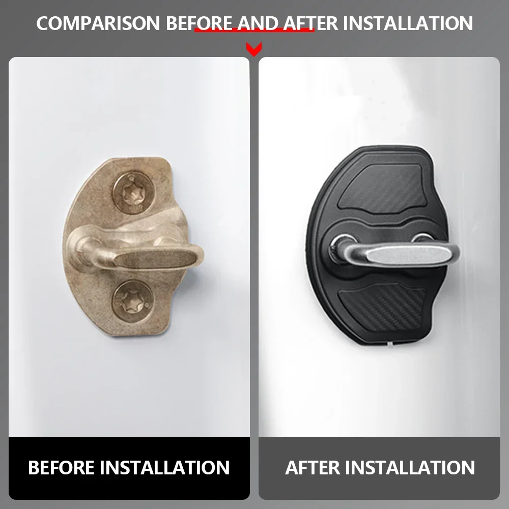 Car Door Lock Protective Cover for Tesla Model 3 Model Y 4Pcs/set Anti-Rust Lock Case Protector Exterior Trim Accessories