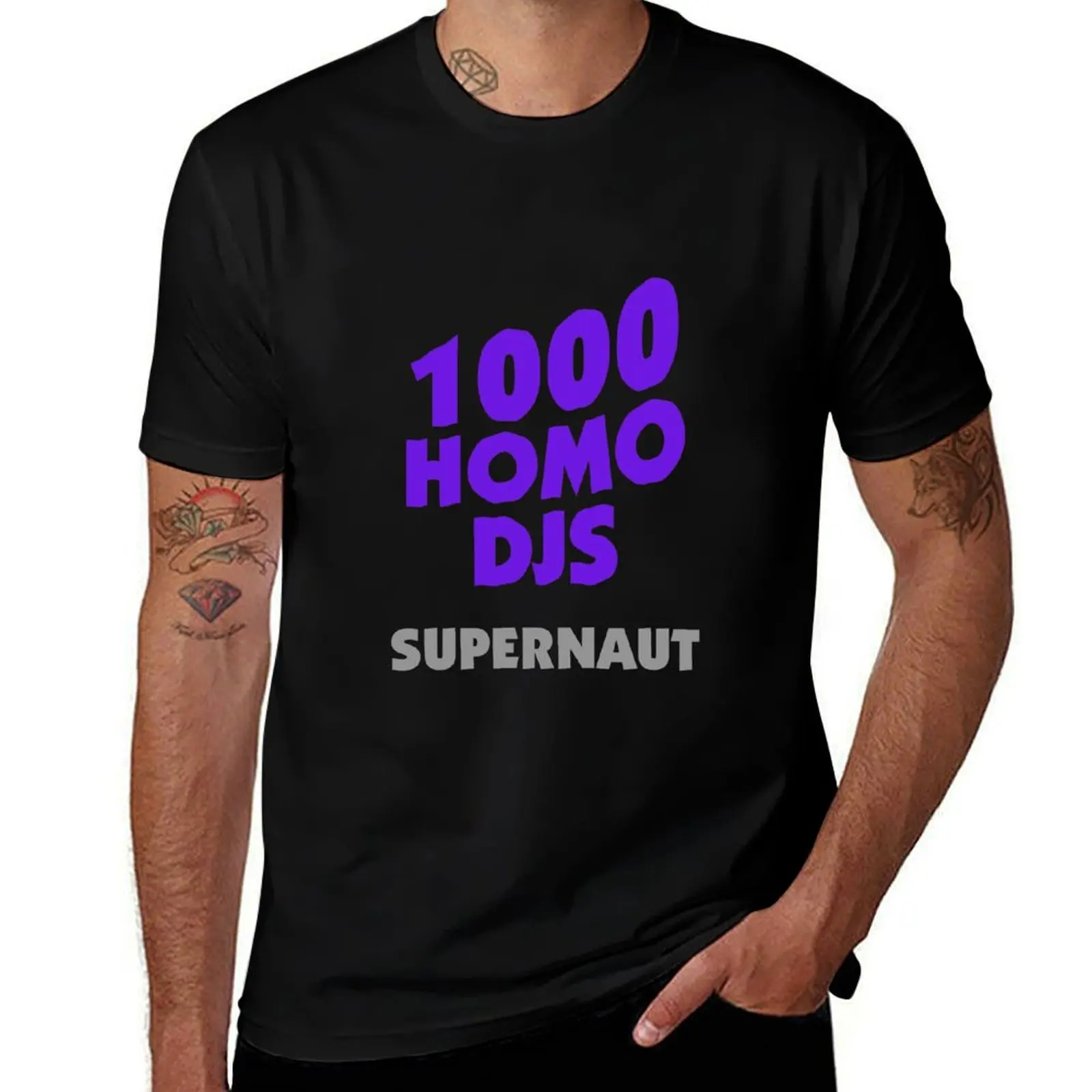 1000 HOMO DJ' s - SUPERNAUT. T-Shirt Gym Exercise Short Sleeve T-Shirt
