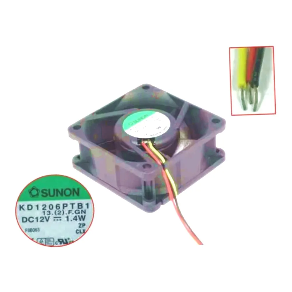 SUNON KD1206PTB1 13.(2).F.GN DC 12V 1.4W 60x60x25mm 3-wire Server Cooling Fan