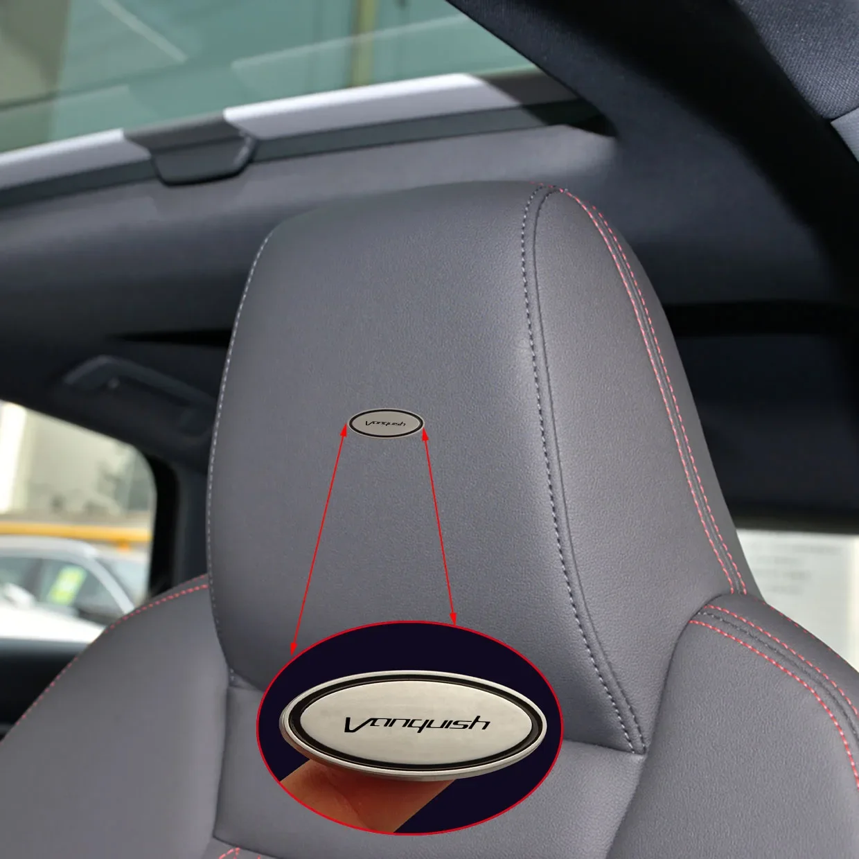 Car Chair Seat sticker Headrests Badge Sticker For Aston Martin Cygnet DBX DBS V12 DB9 DB7 Rapide Vanquish AMR car Accessories