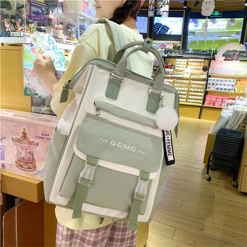 Multifunctional Panelled New Ladies Backpacks Large Capacity High Quality Nylon Ladies Shoulder Bags Fashionable Women Bag Sac