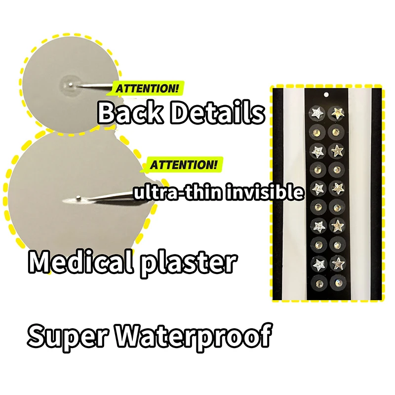 20Pcs Auricular Ear Acupuncture Stickers Rhinestone Ear Point Pressure Massage Therapy Patches