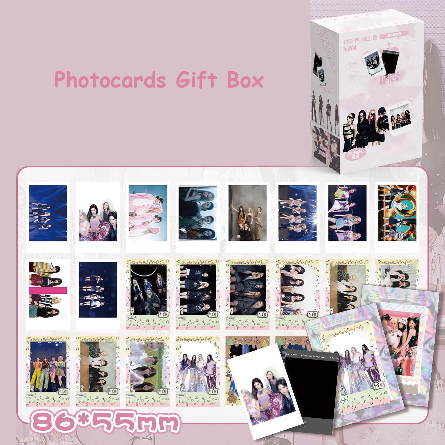 10Bag/Box Kpop BABYMONSTER Blind Box HD Photocards 100Pcs LOMO Card KARINA GISELLE WINTER Ningning Postcards Fans Collect Gift