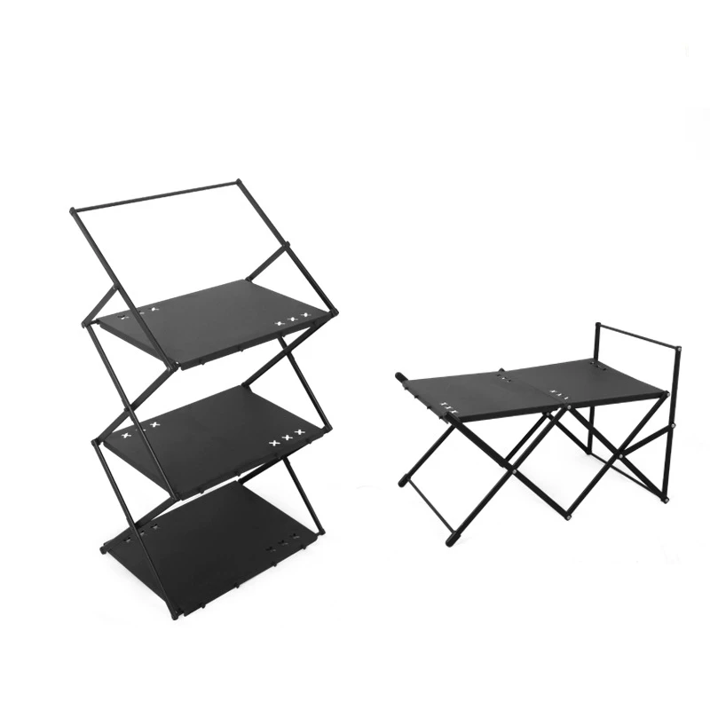 Custom Outdoor Camping Foldable Multi Functional Aluminum Storage Rack Portable And Dual-purpose Multi Layer Cargo Rack