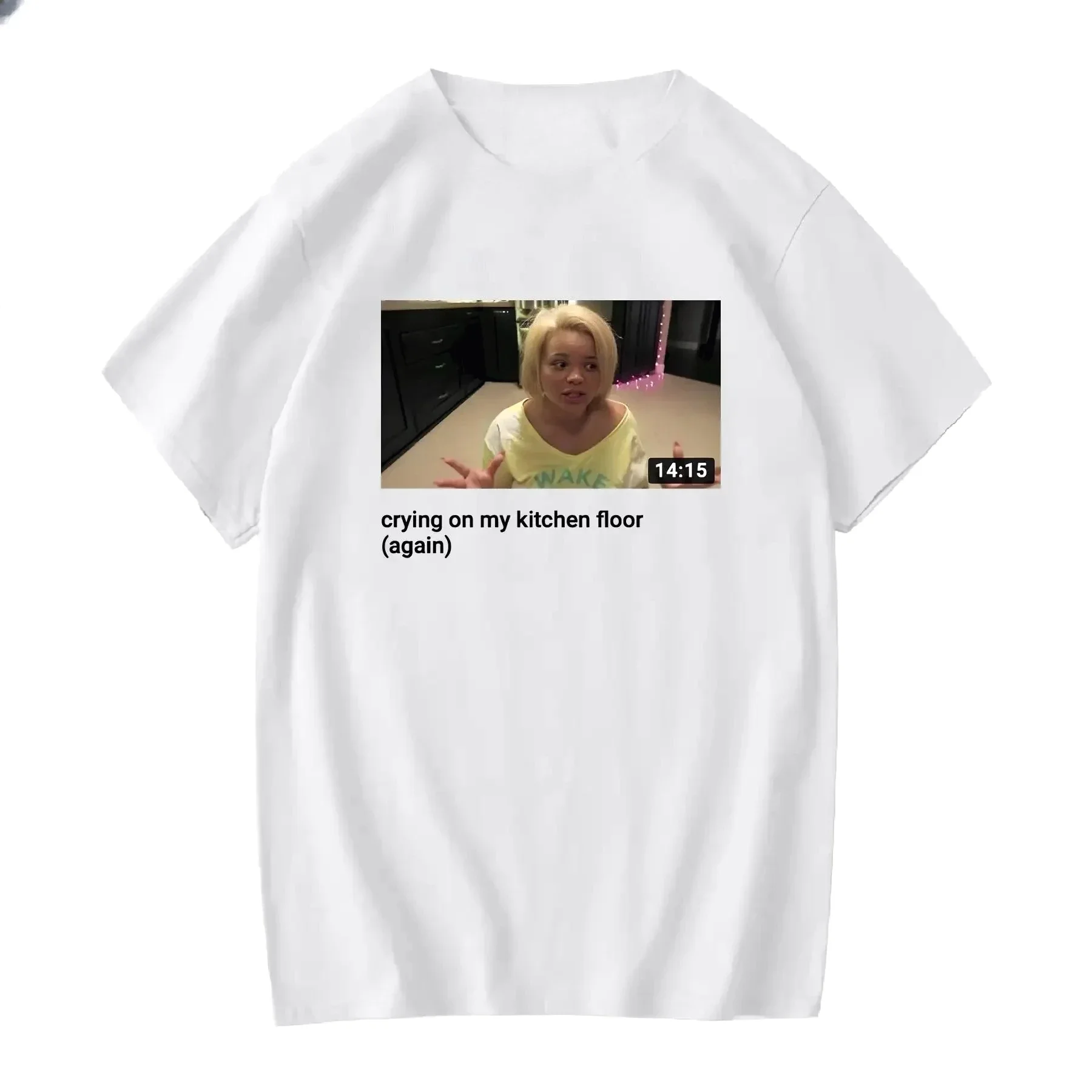 Women's Clothing Iconic Trisha Pastas YouTube Video Crying on Kitchen Floor Short Sleeves Vintage Sale Tops Aesthetic Clothes