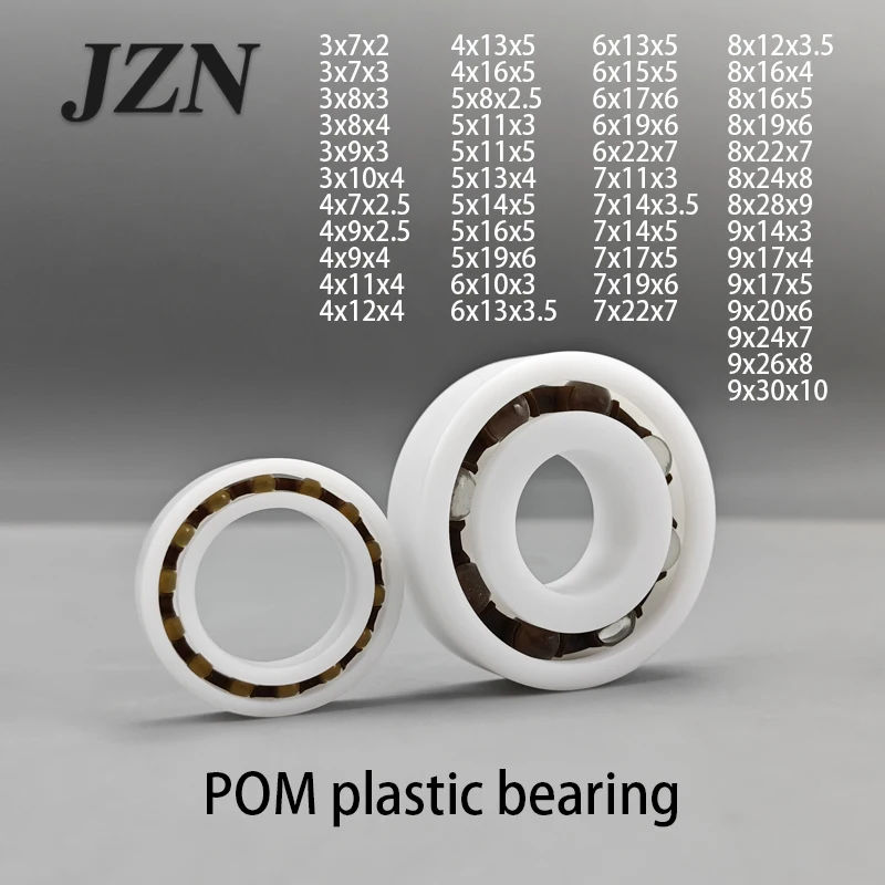 5/10/50/100pcs POM plastic bearing 3x6x2.5 4x7x2.5 5x8x2.5 6x10x3 7x11x3 8x12x3.5mm 9x14x3 5x10x4 3x10x4 3x7x3 3x8x4 4x9x4mm