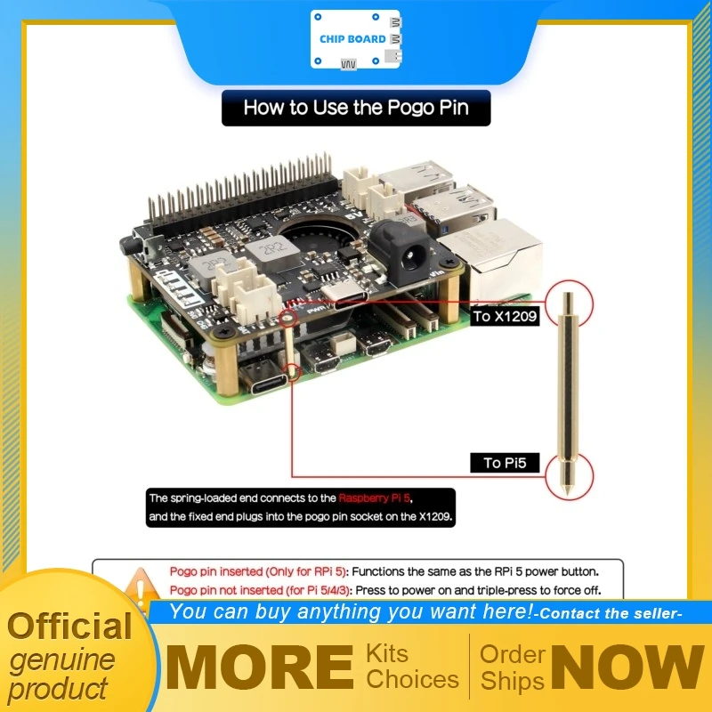 Geekworm X1209 V1.0 USV Shield, 5V Power Backup und Management Board für Raspberry Pi 5, 4B und 3B