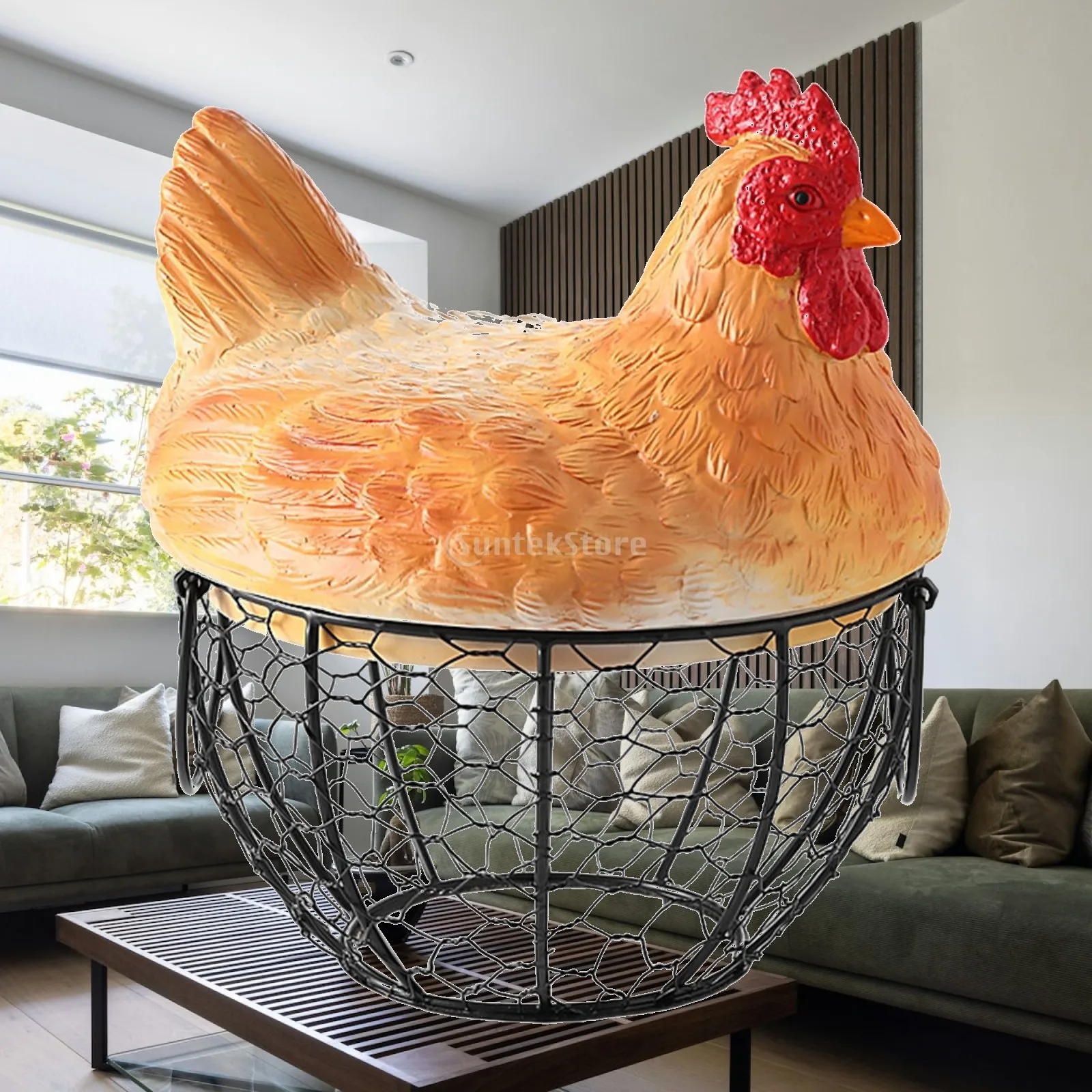 Egg Basket Organizer Basket Decoration with Handles Gathering Fresh Eggs Garlic Basket for Household Kitchen Fruit Pantry Snack