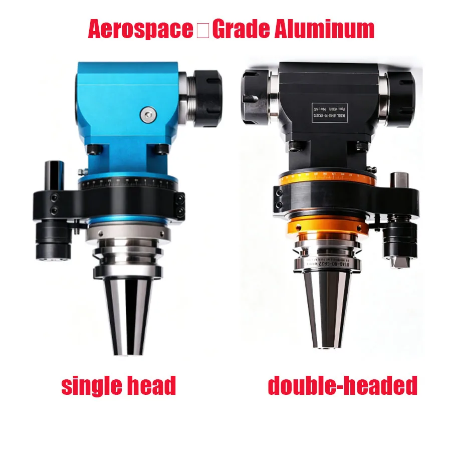90° Right‑Angle Milling Head High Precision Vibration Resistant Single & Double Output BT30 BT40 BT50 CNC Side Milling Head