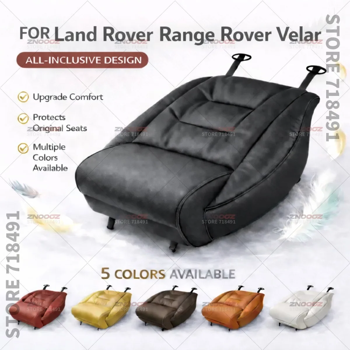 For Land Rover Range Velar Seat Leg Support Extension Cushion Thigh Support Pillow Memory Leather Extender Interior Accessories