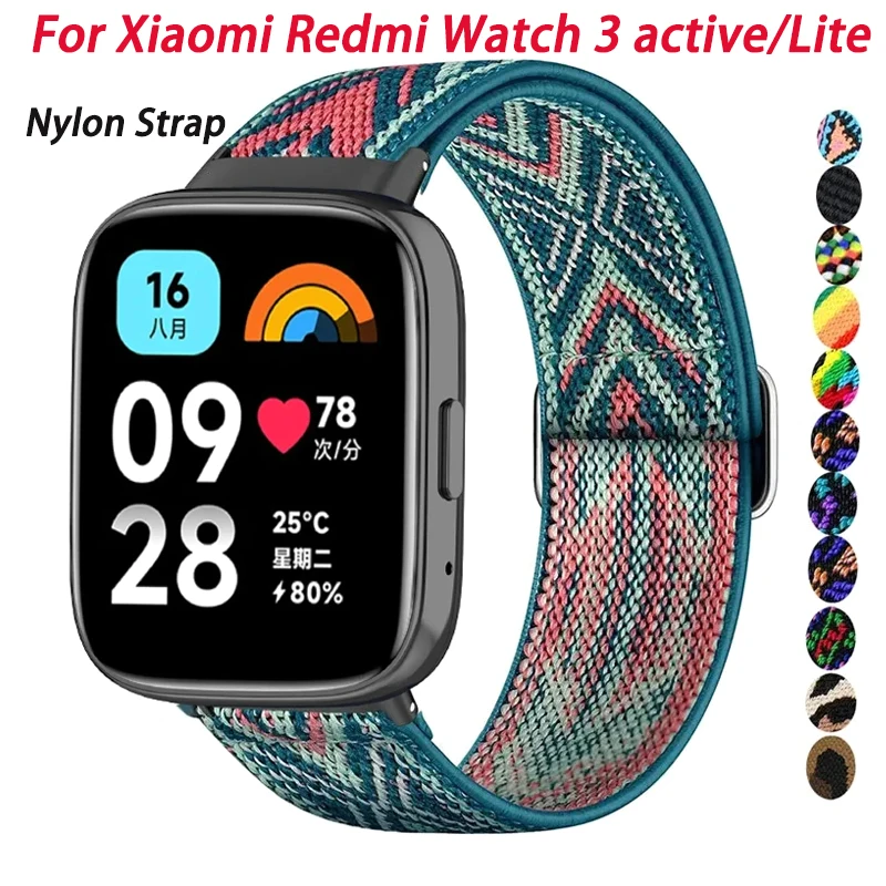 Nylon Starp For Xiaomi Redmi Watch 3 Active/Lite Band Elastic Replacement Wristband Bracelet Correa Belt For Redmi Watch 3 Lite