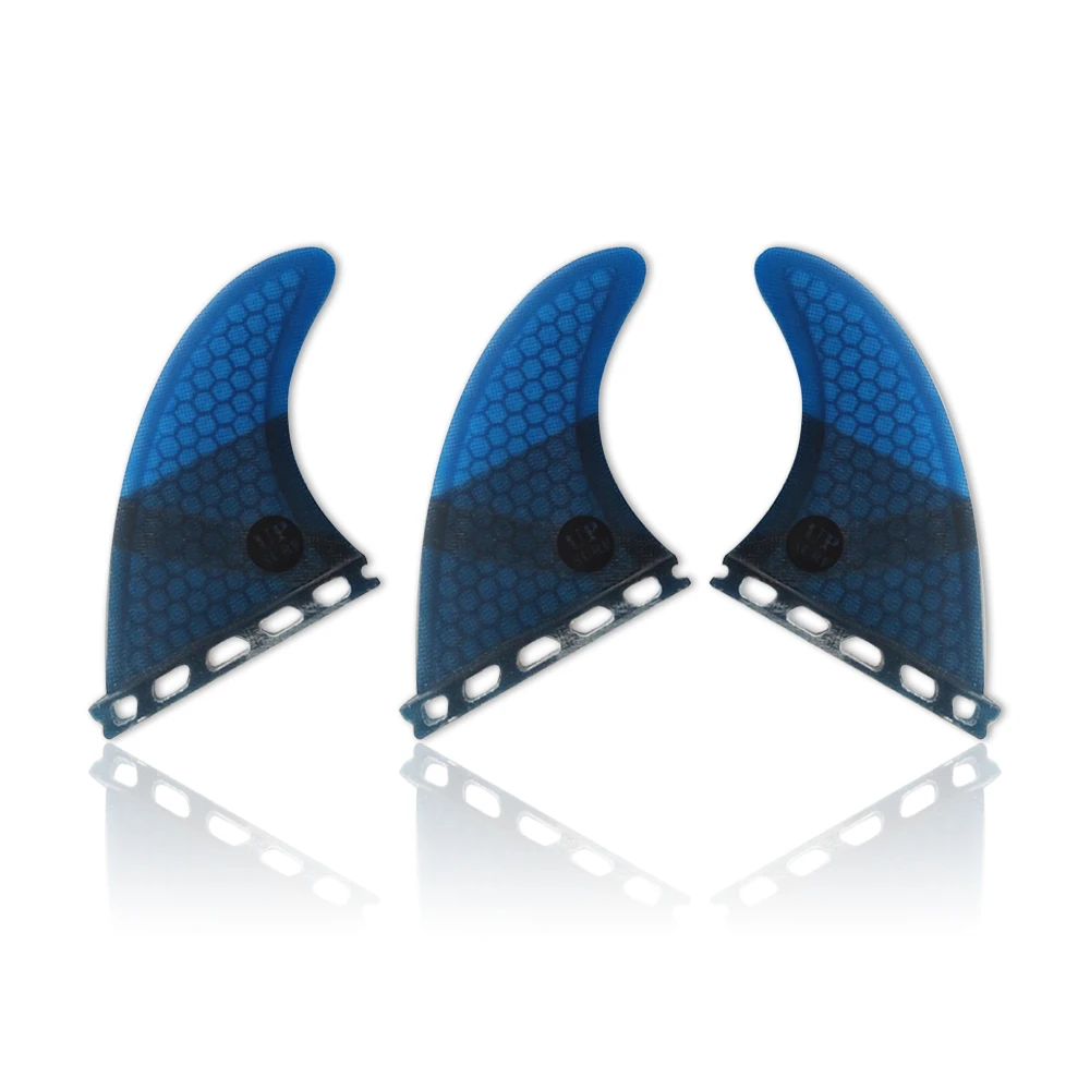 UPSURF FUTURE Fins G7 ขนาดใหญ่ Surf Board สีฟ้าไฟเบอร์กลาสใน Surfing Board Honeycomb Surf Fins Tri Fin ชุด Surf อุปกรณ์เสริม