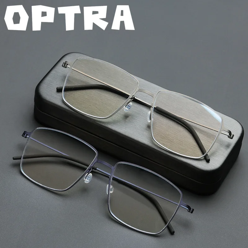 

OPTRA PureTitanium Ultralight Comfortable Fit Reading Glasses Men Anti Blue Light Eyeglasses Custom Prescription Optical Eyewear