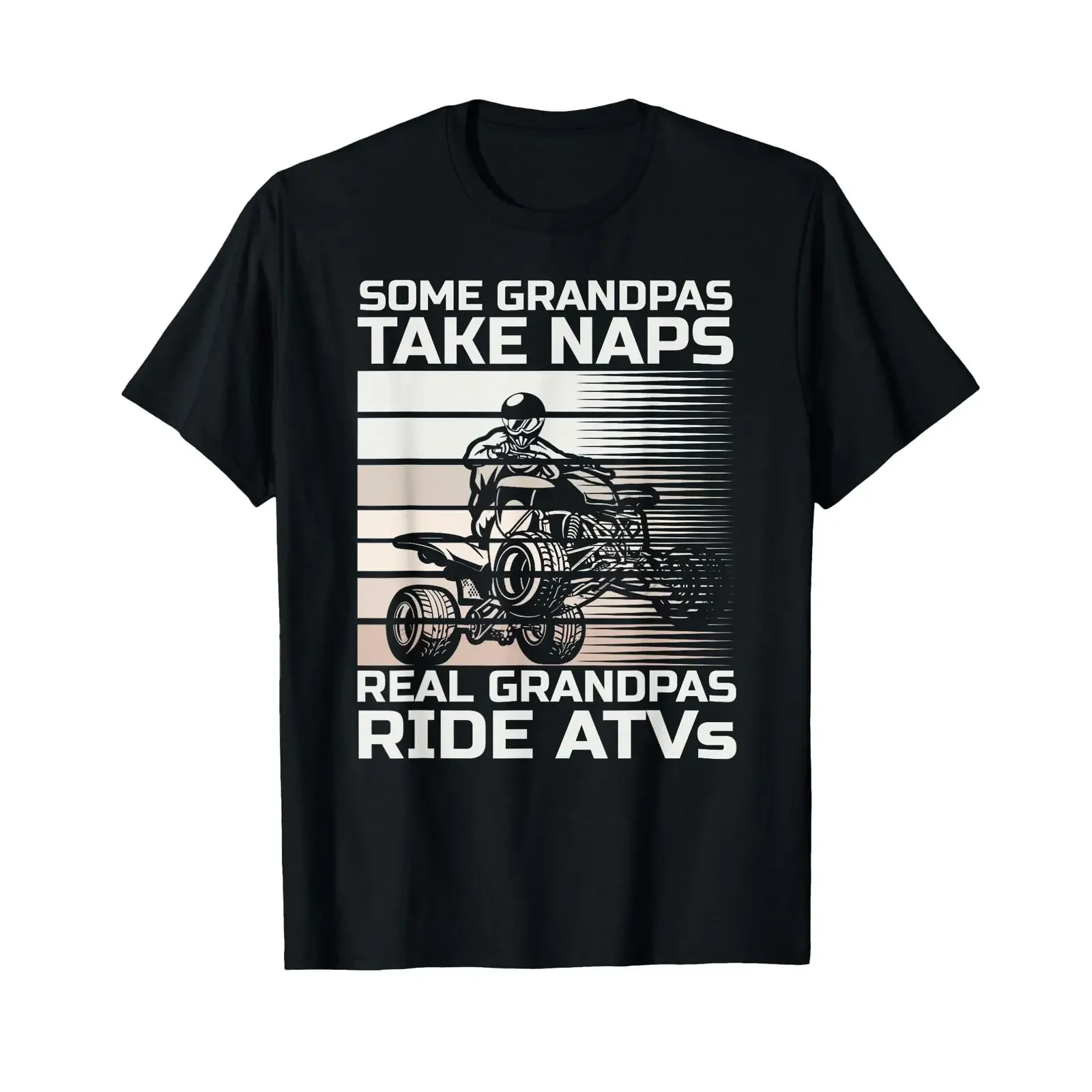 Funny Grandpa Ride ATVs 4 Wheeler Quad Bike Brap Men T Shirt vintage Washed streetwear Unisex Casual Slightly graphic