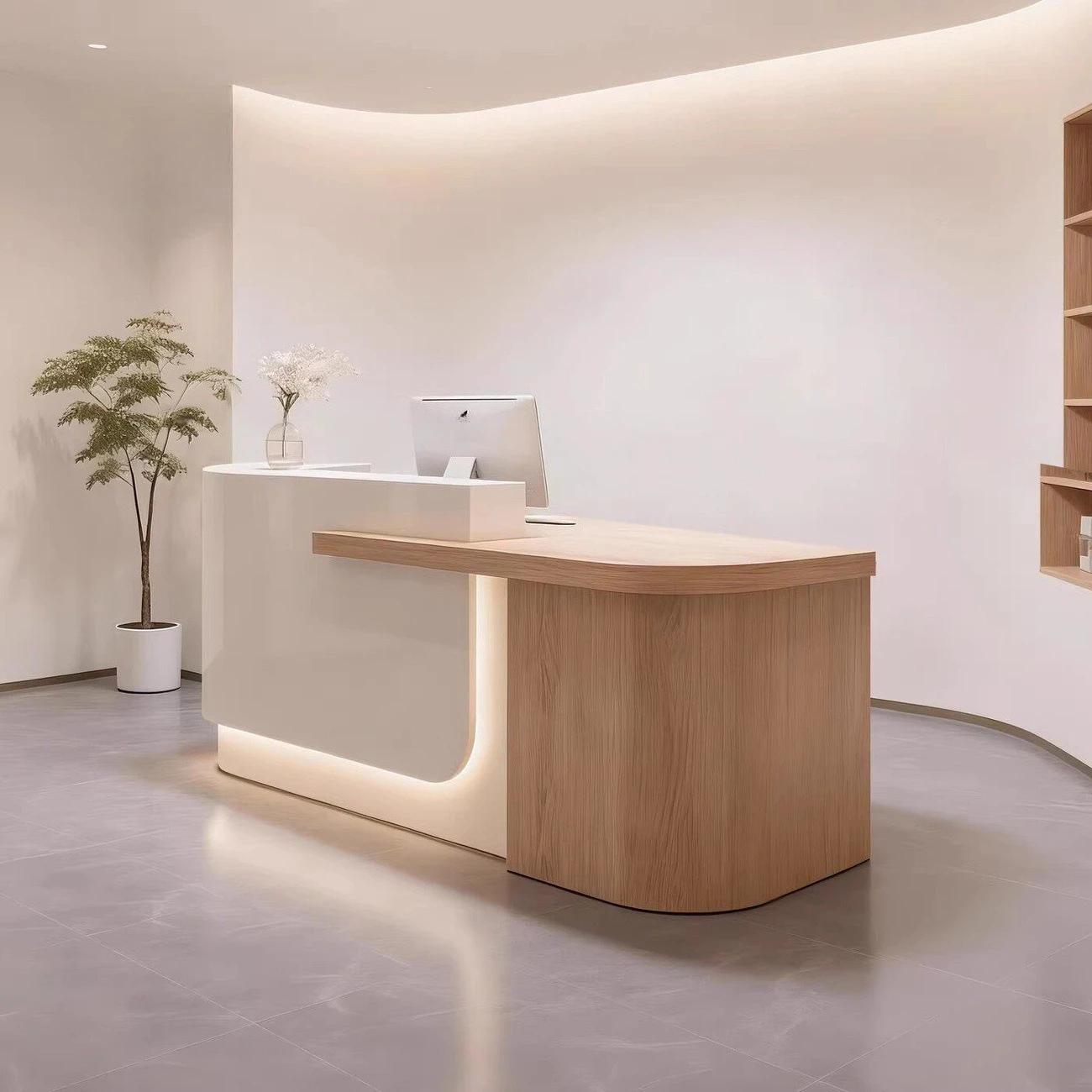 Beauty salon front desk Clothing store checkout page Homestay training institution information desk