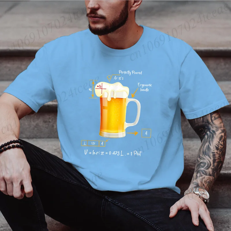 Pint of Beer مع وصف رياضي لمحبي البيرة تي شيرت مطبوع تي شيرت عصري، تي شيرت بأكمام قصيرة، مثالي للرجال والنساء