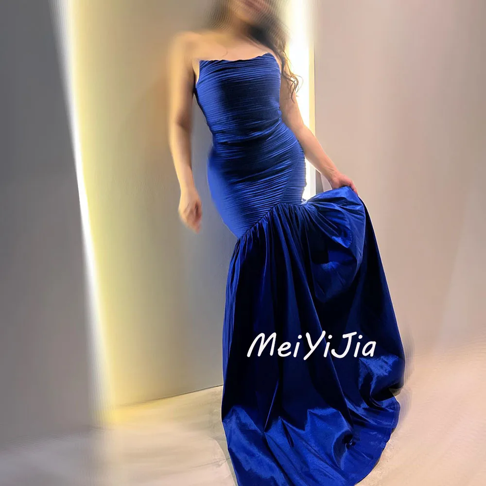 Meiyijia Evening Dress Strapless Mermaid Simple Robe Sleeveless Saudi Arabia Sexy Evening Birthday Club Outfits Summer 2024