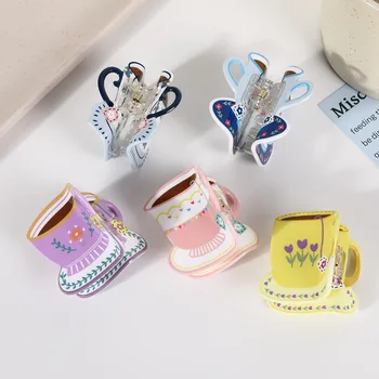 Mini taza de café, pinzas para el pelo, taza, pinza para el pelo, garras para el pelo dulces y lindas, taza de té, accesorios para el cabello para mujer