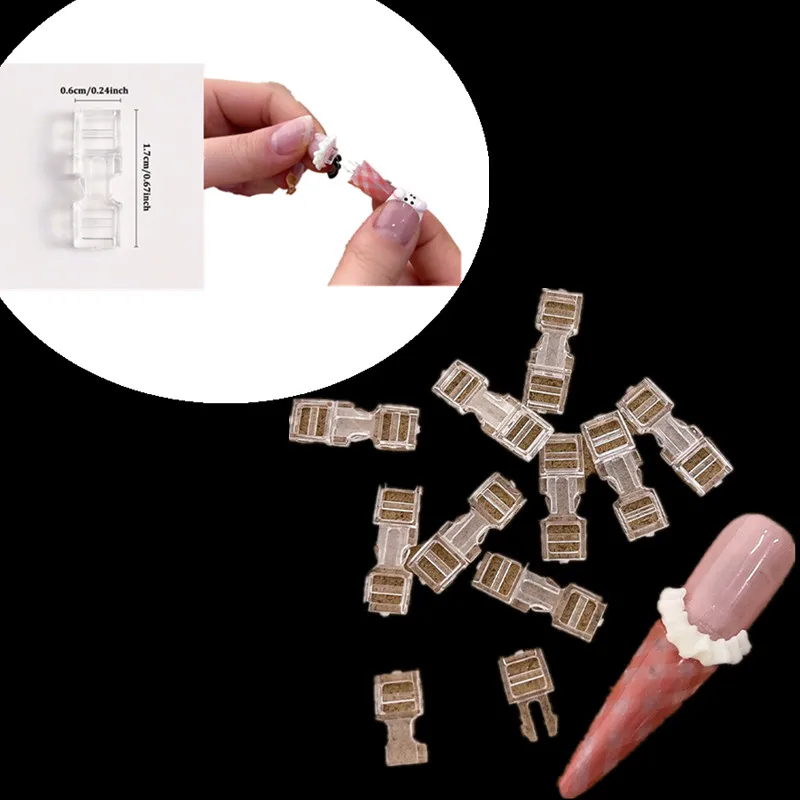 10pcs Nail Art Tool Traceless Buckle Mini Nail Art Invisible Buckle Diy Nail Accessories