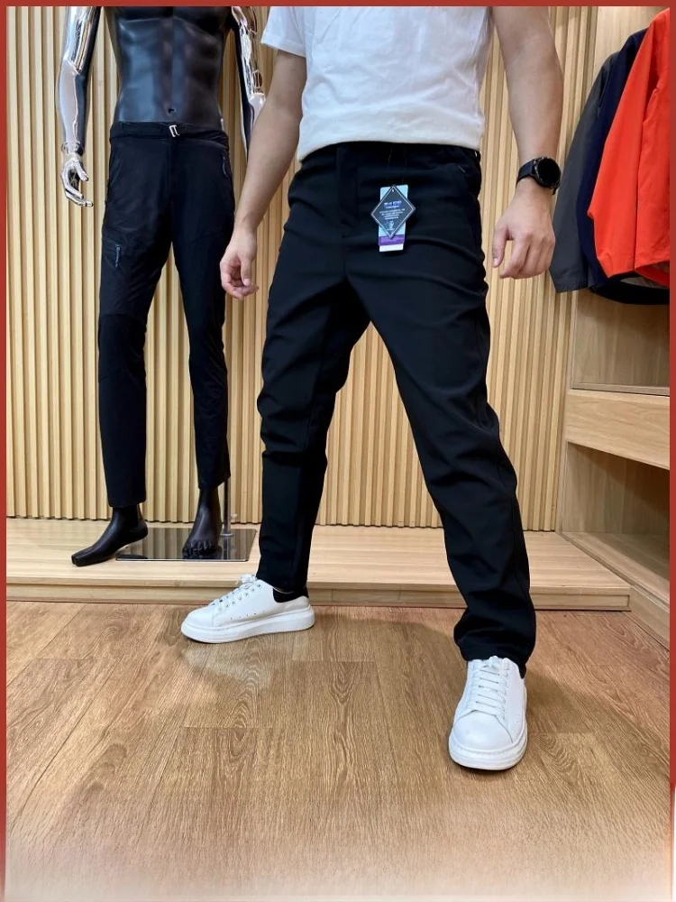 

Outdoor Men's Fce Lined Warm Trousers Straight Leg Casual Pants Windproof Water Resistant Autumn Winter Youth Faion Urba...