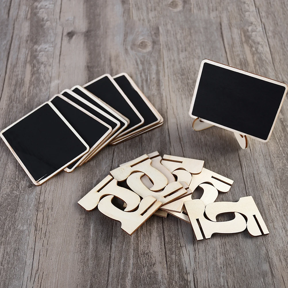 

10Pcs Wooden Chalkboard Sign Miniature Small Blackboard for Home Kitchen Office Use Decorative Message Board Erasable Letter