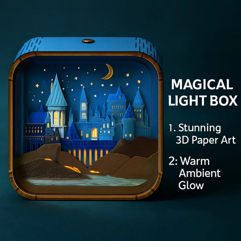 

Enchanted Castle Wooden Night Light LED Table Lamp For Home Decor Kids Room Fantasy Birthday Gift For Boy Girl Teen