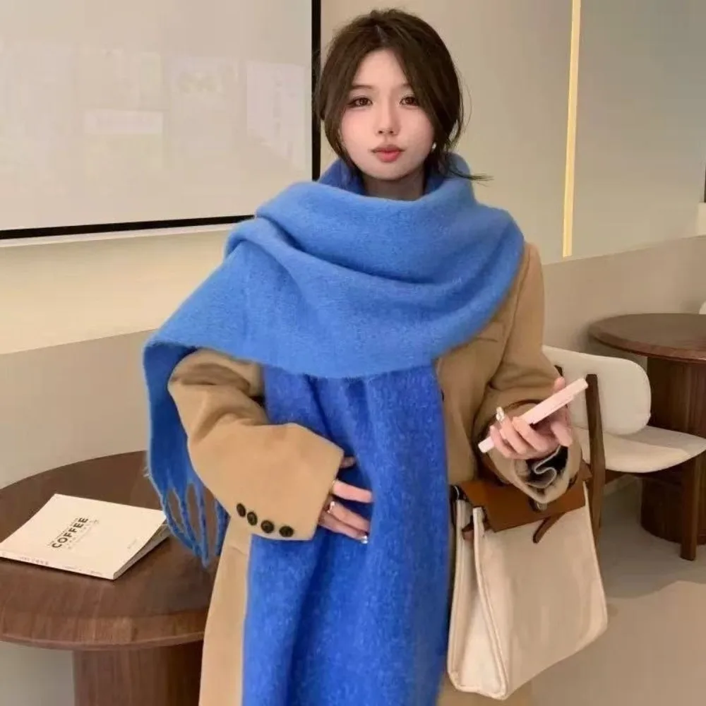 

Новый теплый шарф из мохера, ветрозащитная шаль, мягкая холодостойкая грелка для шеи, спорт на открытом воздухе