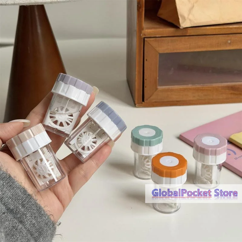 [TG823]Portable Contact Lens Soaking Cases Leak Proof Lids Removable Filter Baskets For Home Work Travel Daily Use