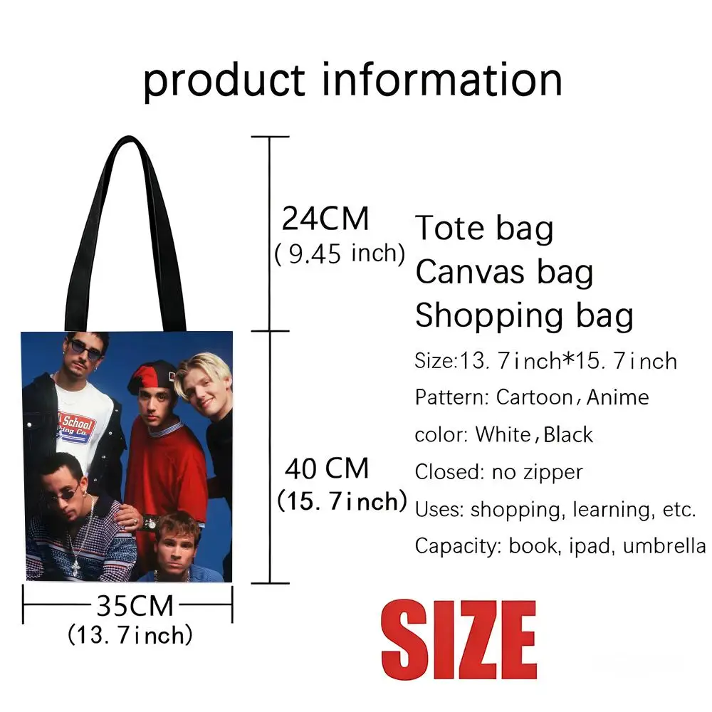 حقائب تخزين كلاسيكية للأولاد من مجموعة B-Backstreet، حقيبة كتف قماشية خفيفة الوزن للمتسوقين عصرية صديقة للبيئة متعددة الاستخدام مع سعة كبيرة #4