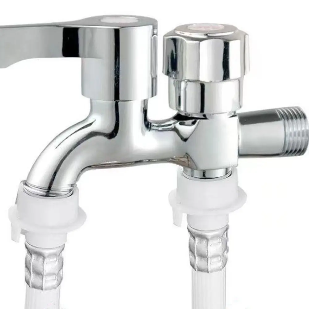 Смеситель для стиральной машины с медным сердечником, утолщенный смеситель из нержавеющей стали с двойным выходом, одноступенчатый водосплиттер, смеситель для ванной комнаты